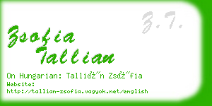 zsofia tallian business card